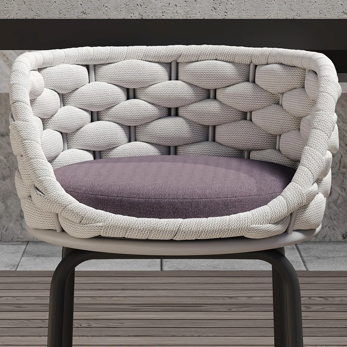 2 PCS Woven Rope Patio Bar Stool Modern Yard & Patio Chairs — image 16