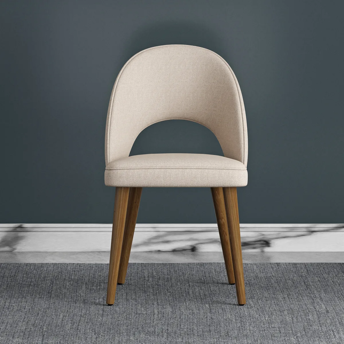 4-Pieces Modern Dining Chairs Cotton and Linen Upholstery — image 5
