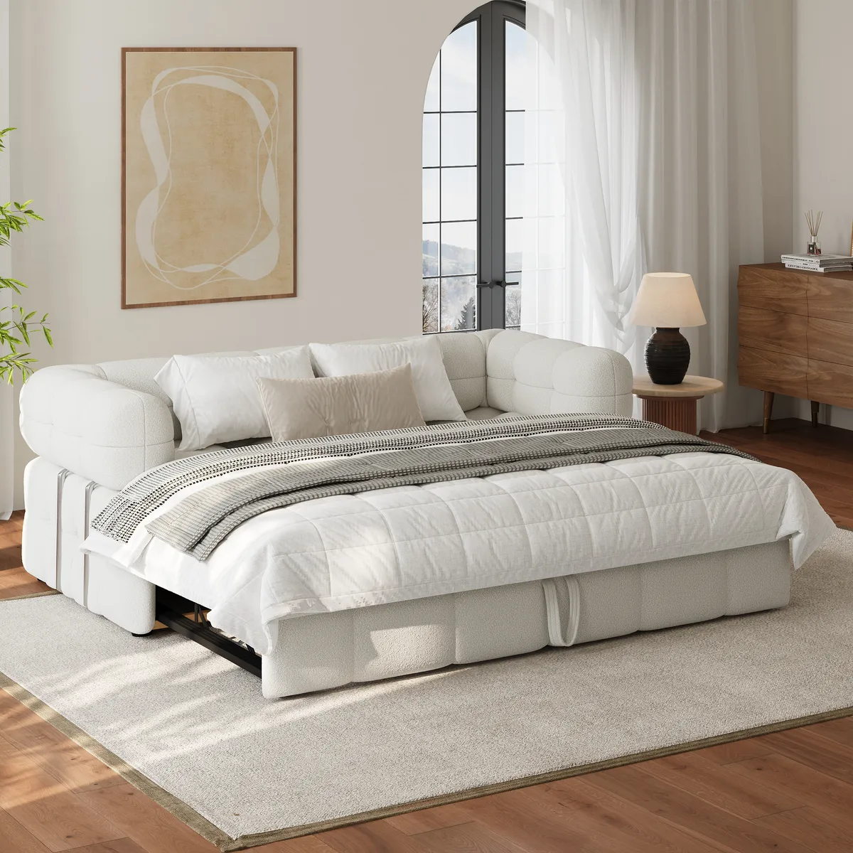 76" Queen Boucle Pull-out Sofa — image 25