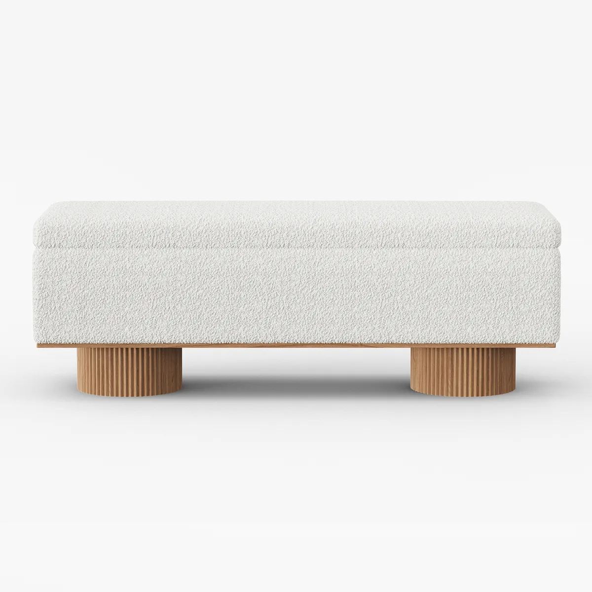 Teddy Fabric Fluffy Faux Fur Flip Top Wood Storage Bench — image 6