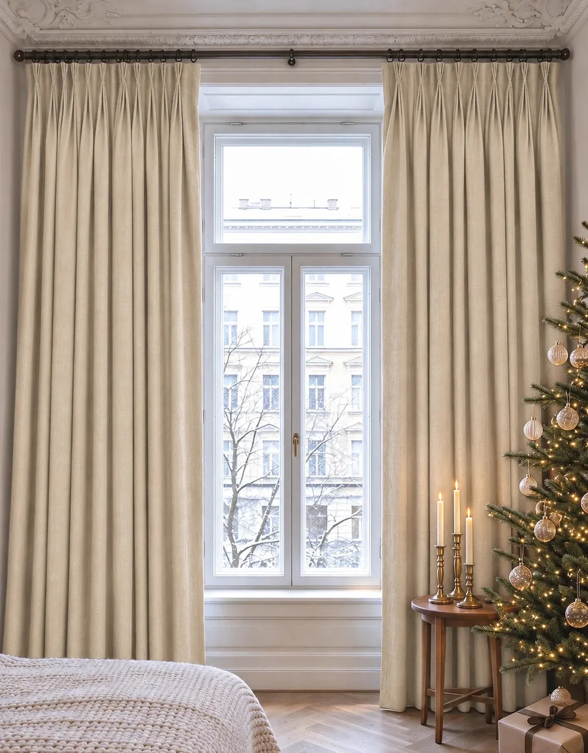 Kensington 4 Layers OEKO Heavyweight Soundproof Thermal 100% Blackout Anti-Dust Linen Look Custom Curtain