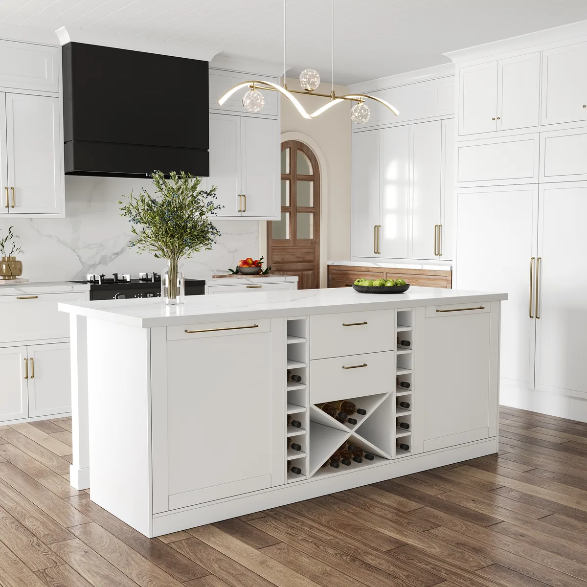 72" Modern Laminate Kitchen lsland Natural & White with Storage — image 23