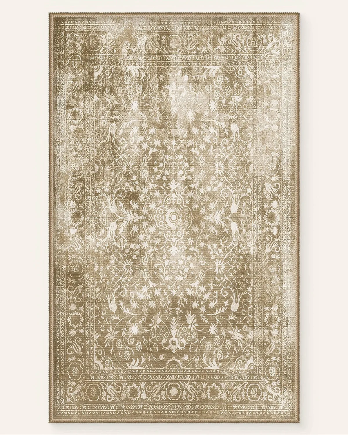 Antique Terracotta Washable Area Rug