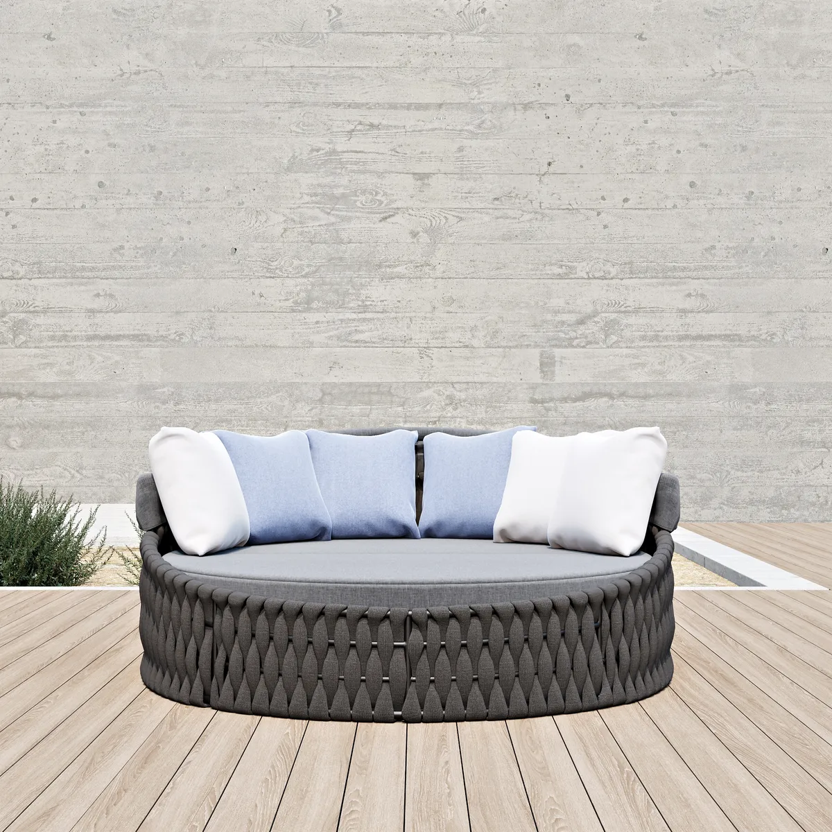 Cocaro Round Garden Polyrattan Sun Island with Roof and Weatherproof Cover — image 13