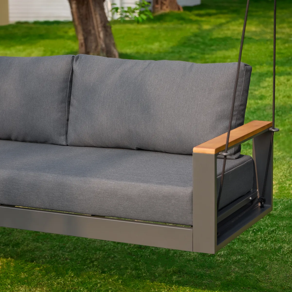 Tevara Outdoor Swing Sofa in Sand with Cushion & Black Cover — image 10