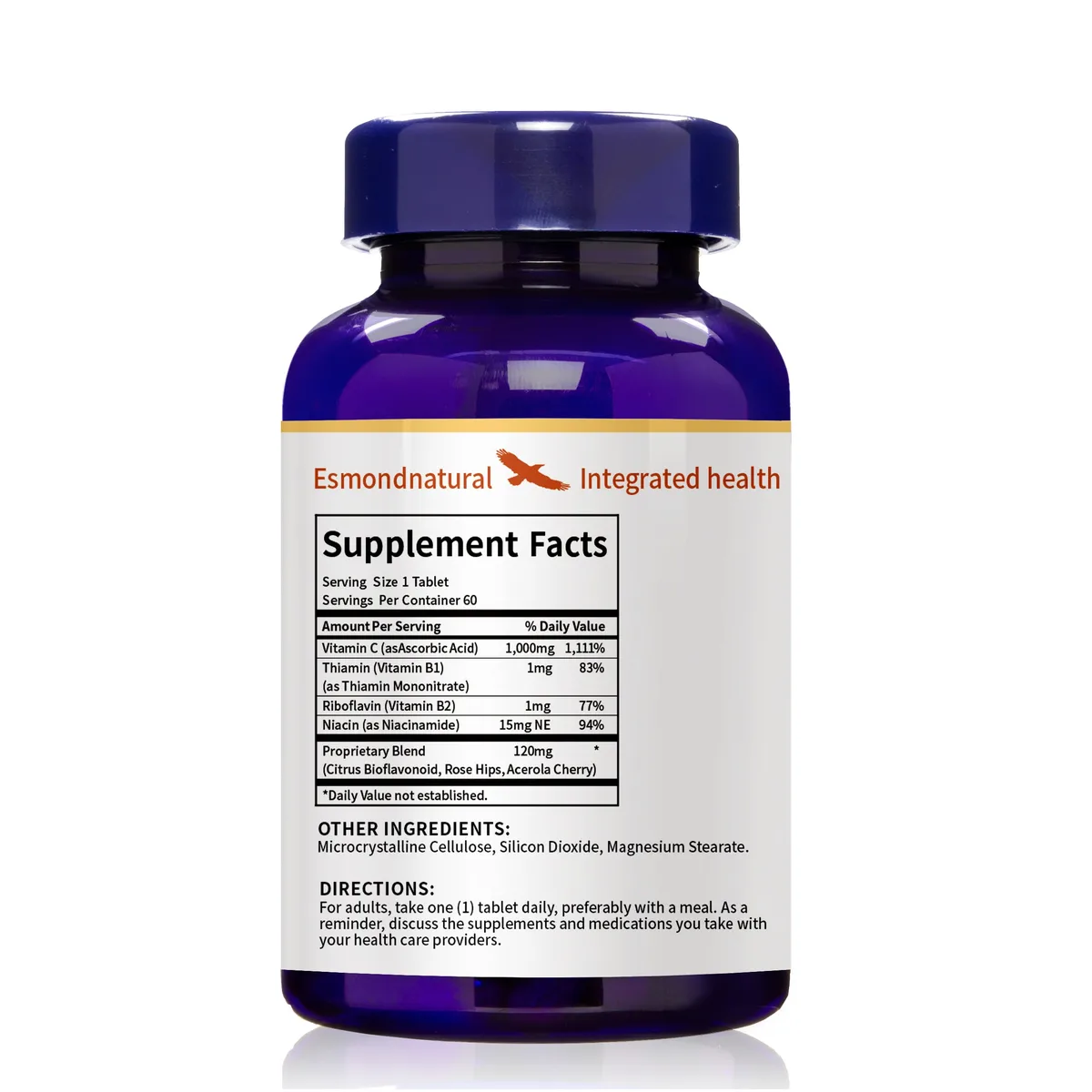 Vitamin C 1000mg with Acerola Cherry (Supports Immune System, Energy Levels, Skin Vitality), USA, FDA, GMP, NPAC-1000mg, 60 Tablets — image 3