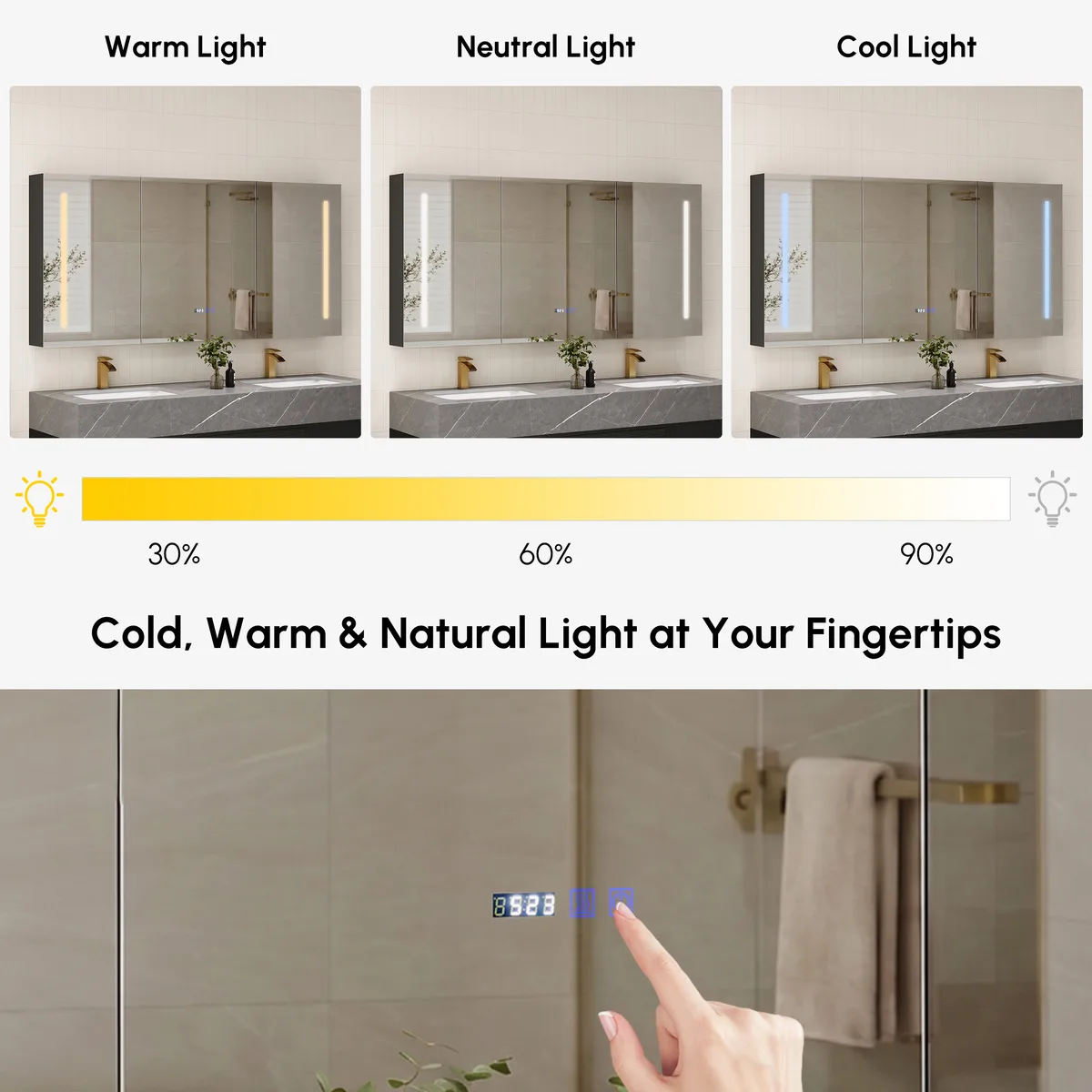 59" LED Bathroom Medicine Cabinet — image 17