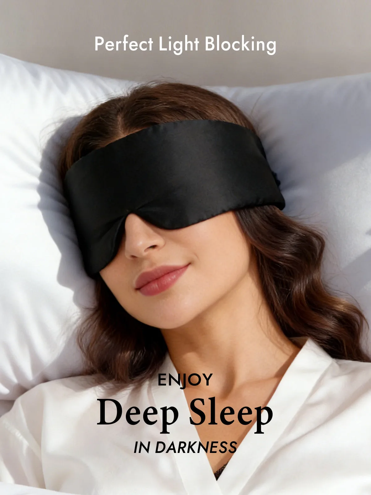 100% Mulberry Silk One Piece Silk Sleep Eye Mask With Velcro — image 3