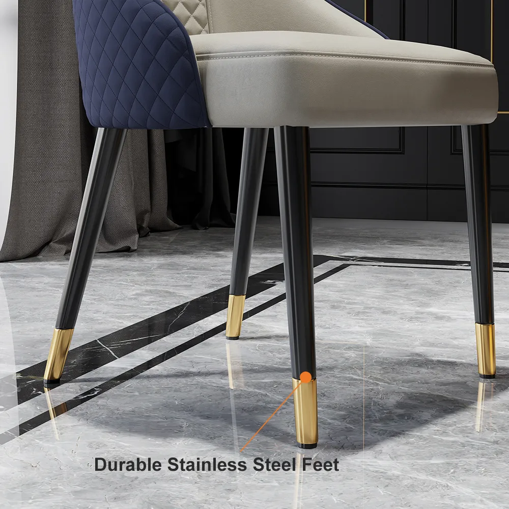 Diamic Black Faux Leather Dining Chairs with Upholstered — image 26