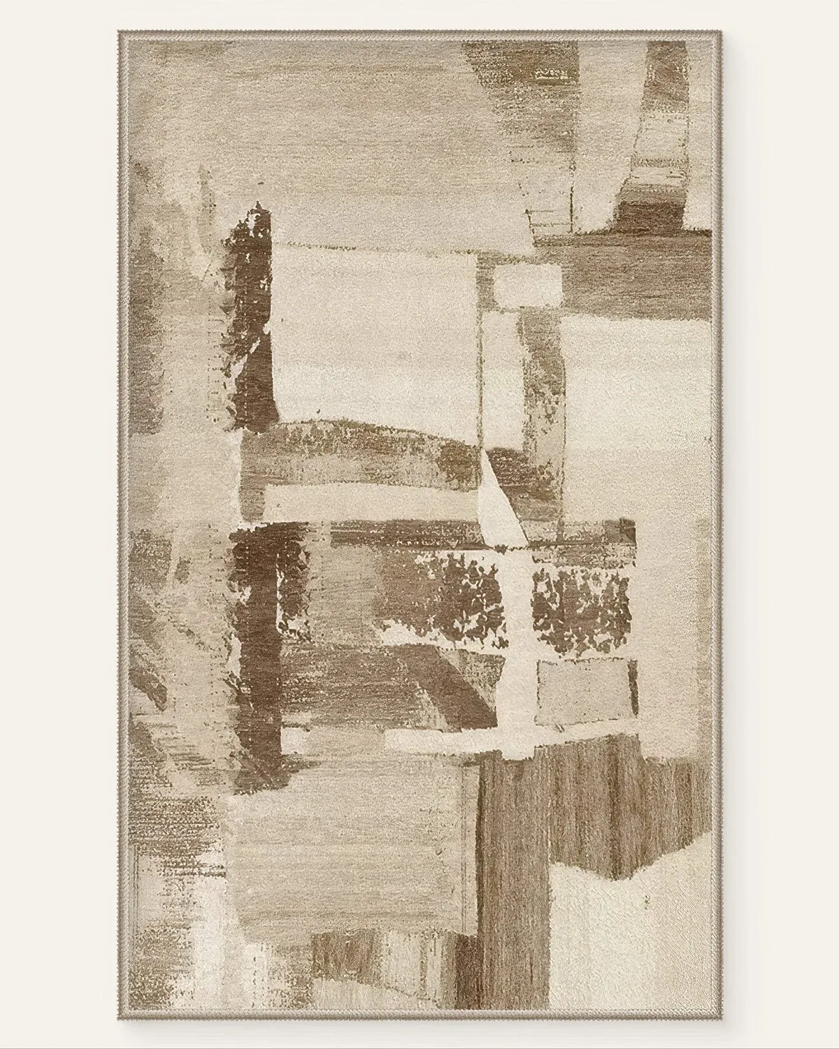 Geometric Vintage Tara Neutral Washable Area Rug