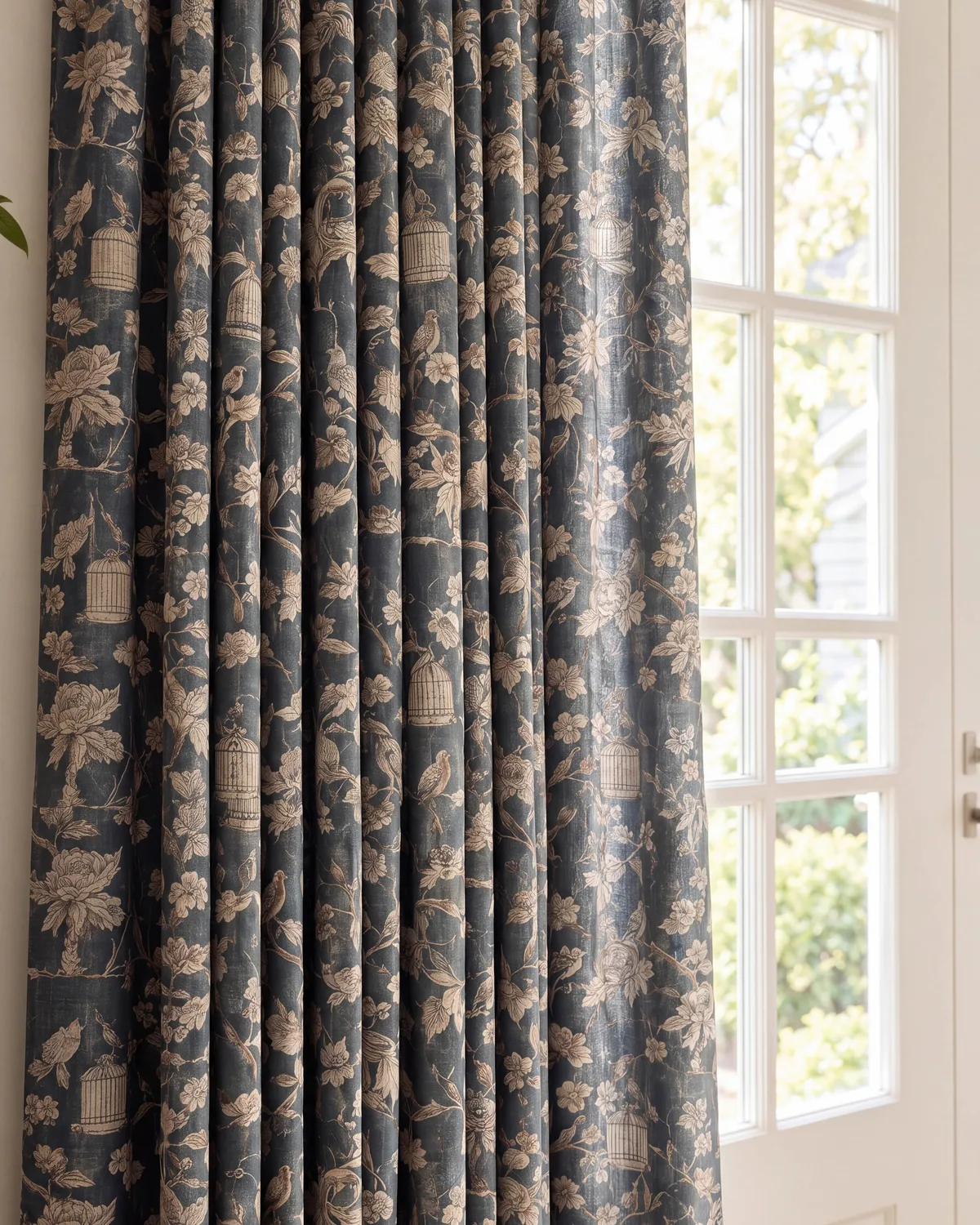 Seeker Linen Blend Floral Patterned Custom Curtain — image 2