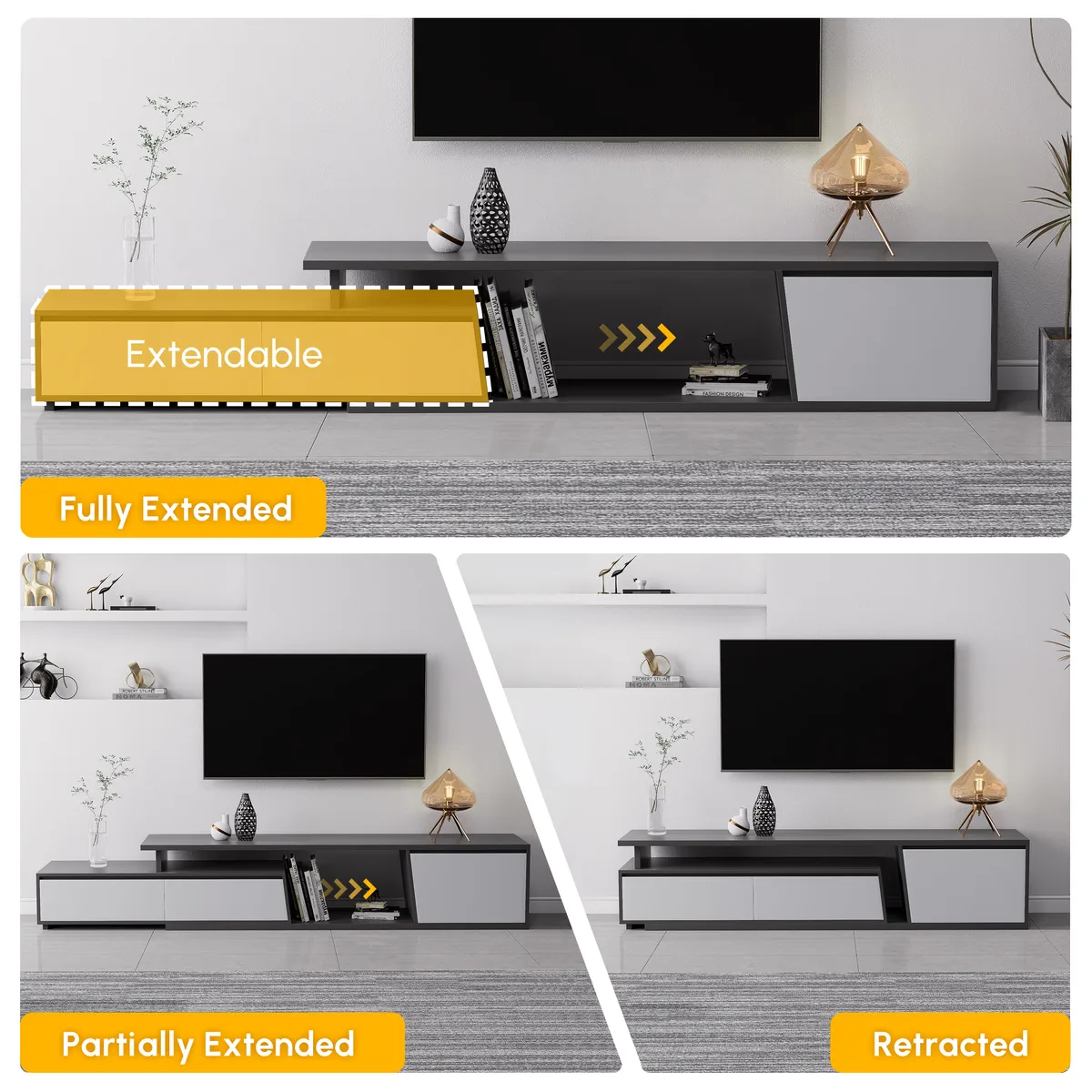 Fero Mid Century Extendable TV Stand & Block Coffee Table Set — image 18