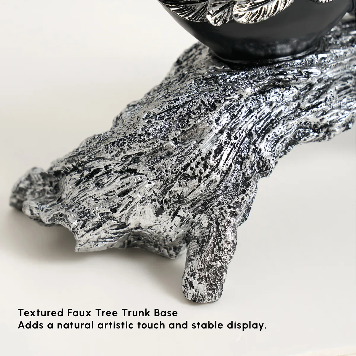 Swan Couple Resin Sculpture in Black & Silver for Home Table Decor — image 26