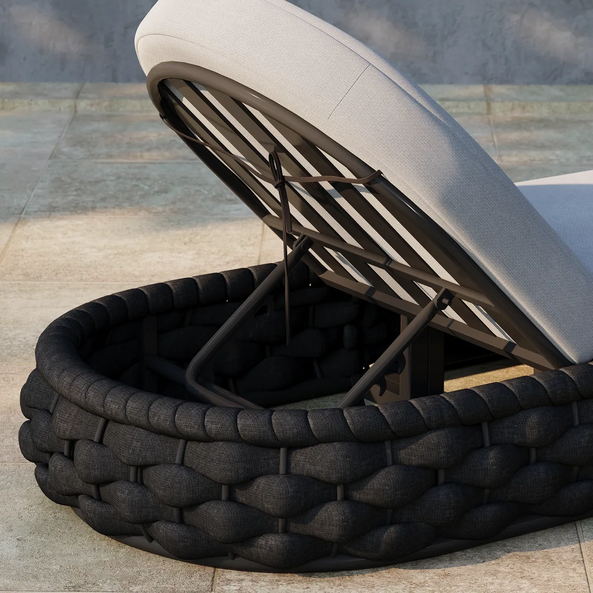 Cocaro Outdoor Aluminum & Rope Weave Adjustable Chaise Lounge — image 7