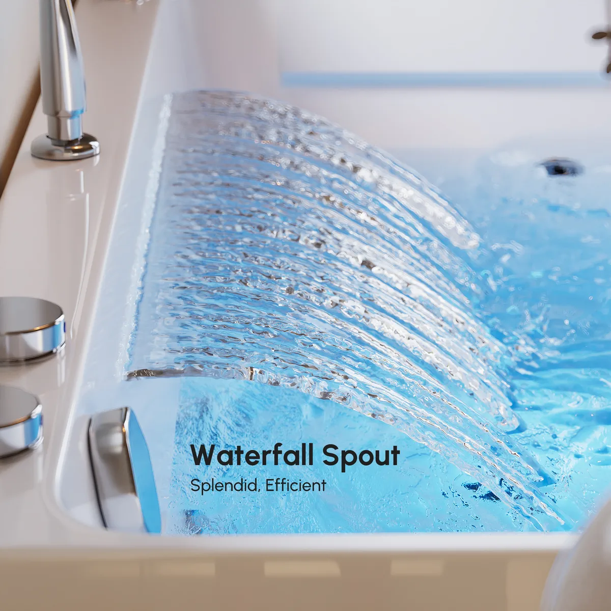59" Whirlpool Bathtub with Thermostatic Control & Massage Jets & LED Lighting — image 10