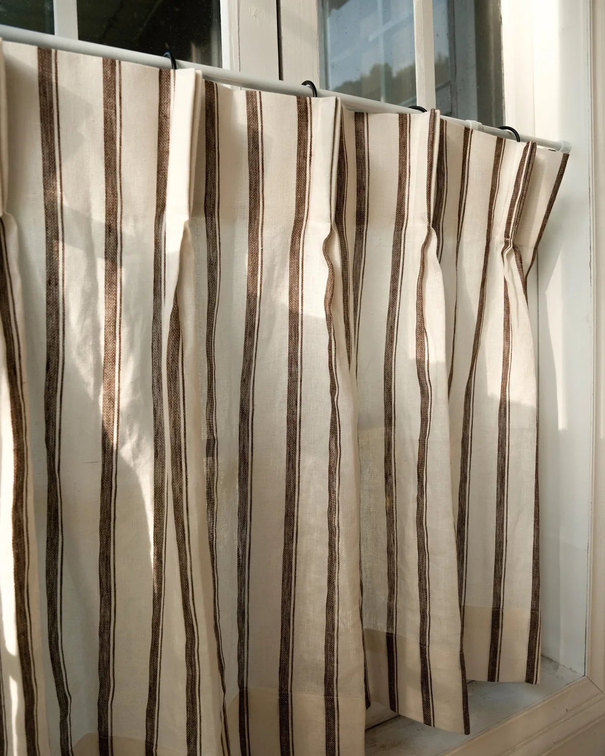 Cate 100% Linen Striped Custom Cafe Curtain — image 2