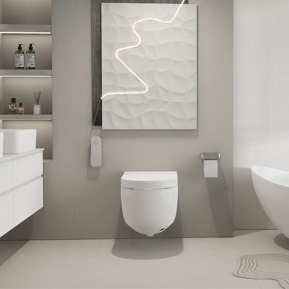 Automatic Wall-Mounted Smart Bidet Toilet with UV Sterilization and Dual Flush — image 3