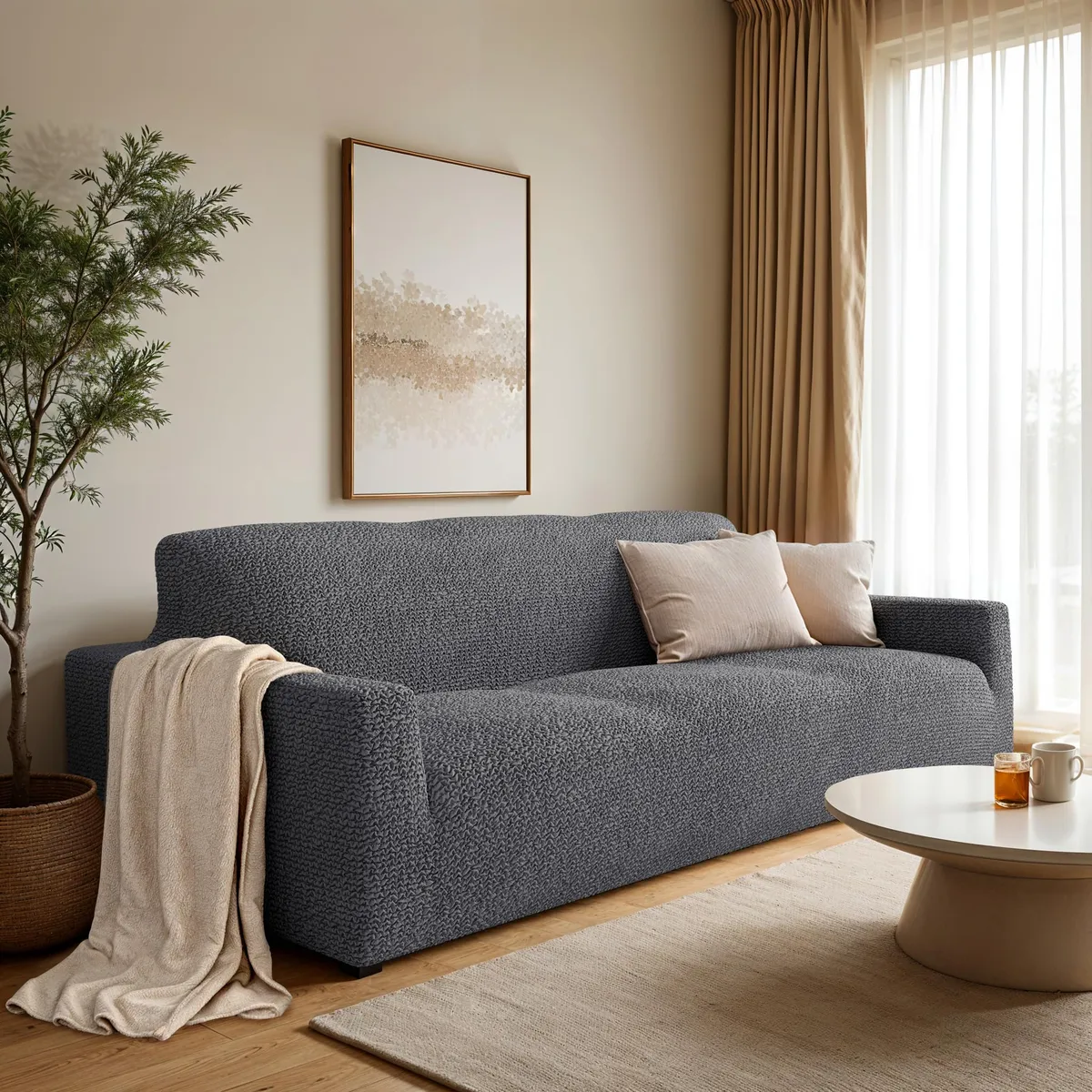 Sofa Slipcovers - 1-Piece Furniture Protector - Form Fit, Machine Washable -MicrofibraCollection — image 26