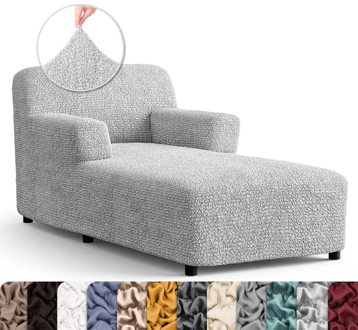 Chaise Lounge Slipcovers - 1-Piece Furniture Protector - Form Fit, Machine Washable -MicrofibraCollection