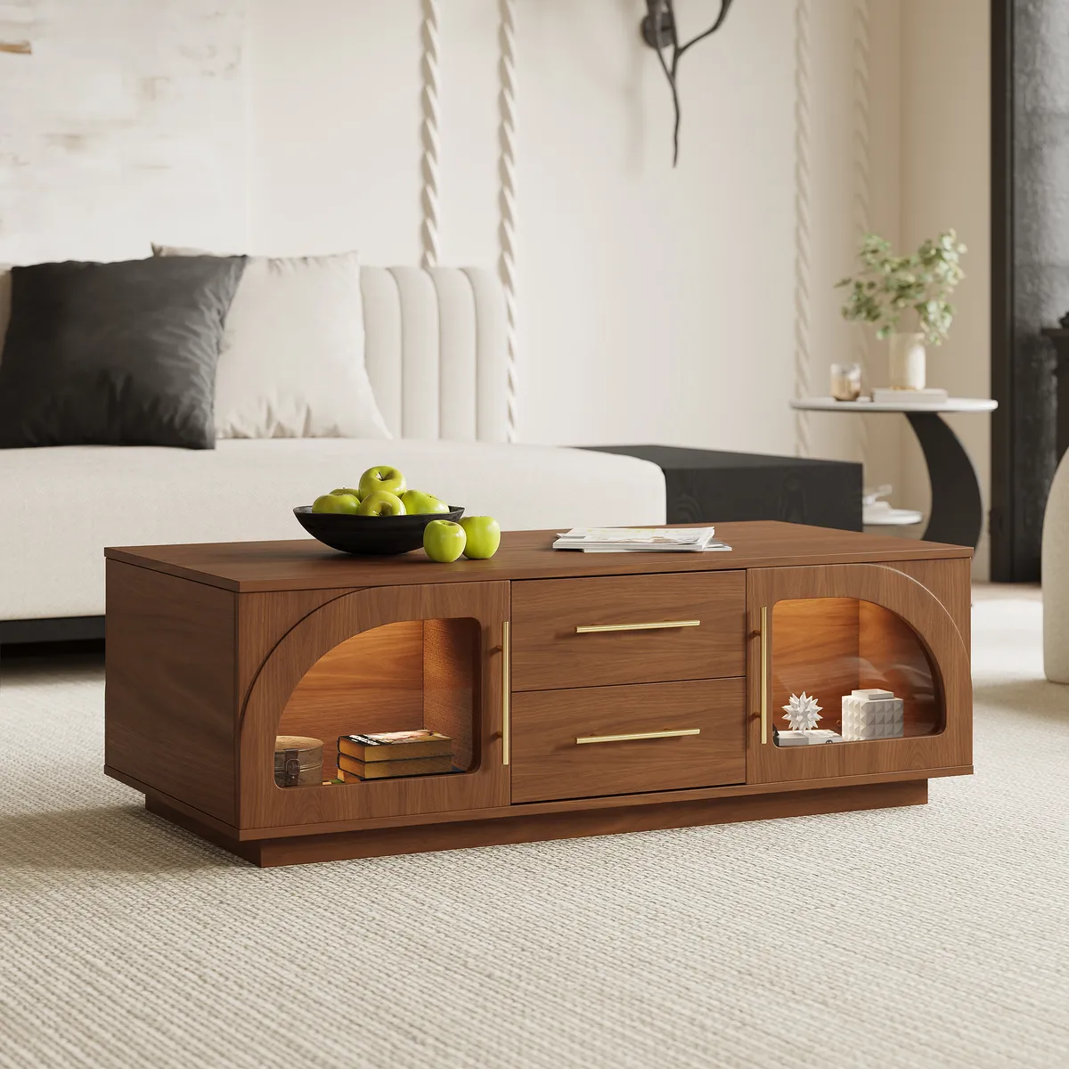Arune Arched Glass Coffee Table Modern — image 21
