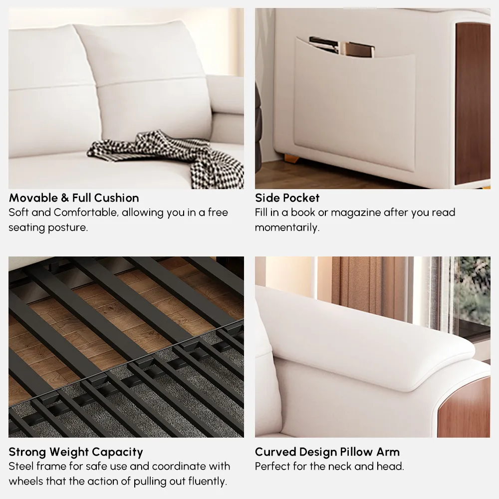 94.5" Pull Out Sofa Bed Convertible Sleeper with Lift-top Coffee Table — image 18