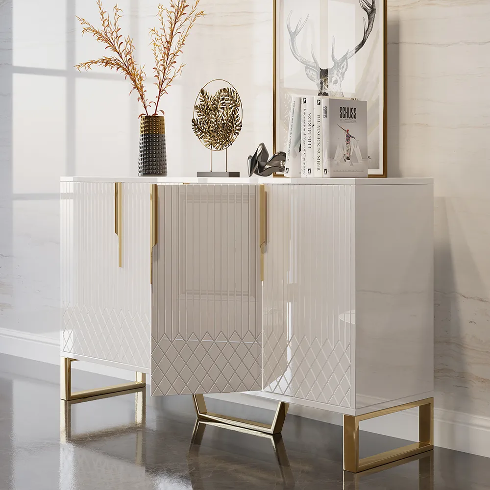 4-Door Wood 60" Sideboard with 3 Shelves Aro Contemporary — image 8