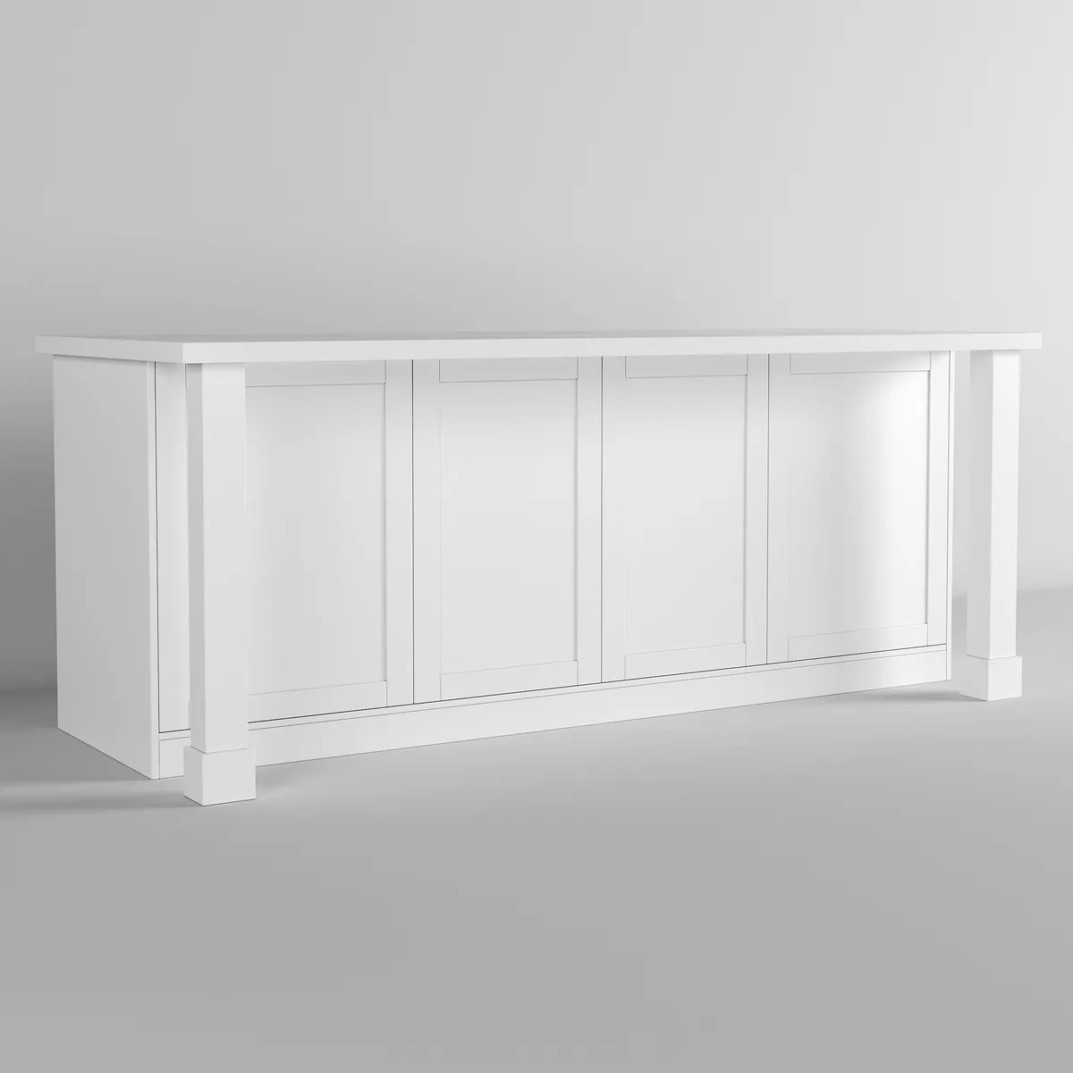 72" Modern Laminate Kitchen lsland Natural & White with Storage — image 29