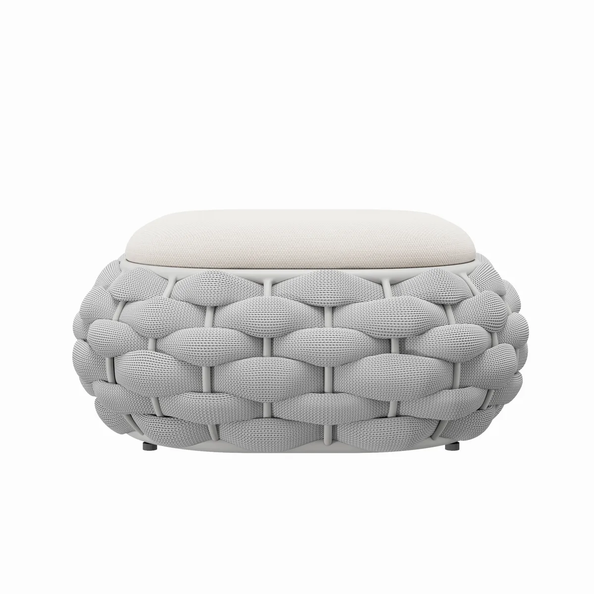 Cocaro Outdoor Storage Ottoman with Woven Rope in Light — image 18