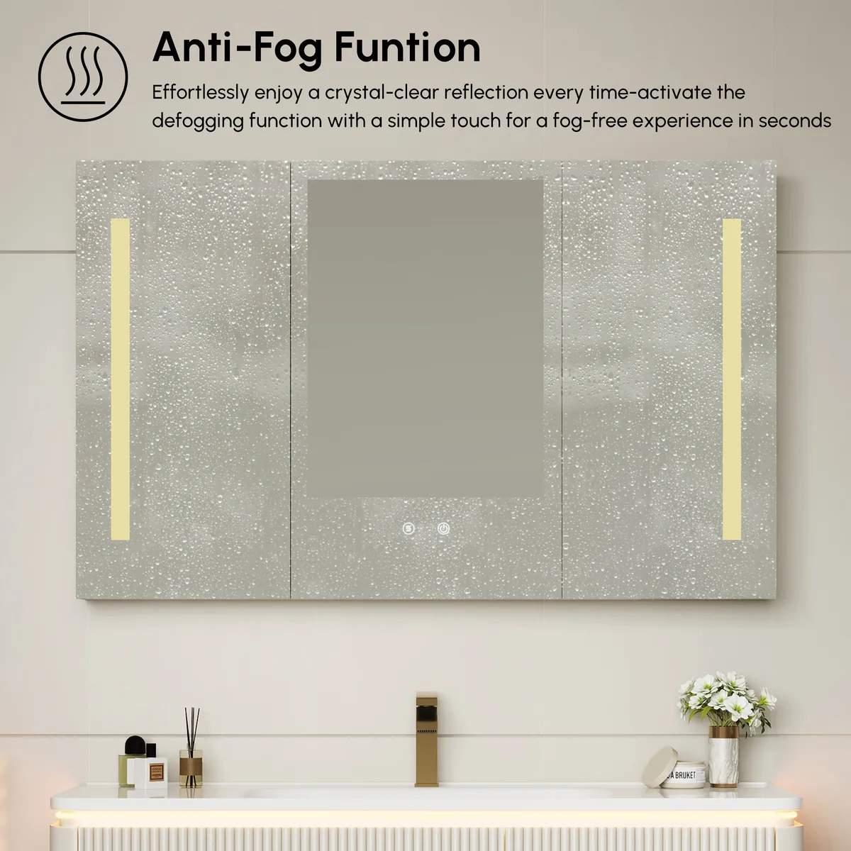 47" Modern Wall-mounted LED Bathroom Medicine Cabinet Vanity Mirror with Storage — image 28