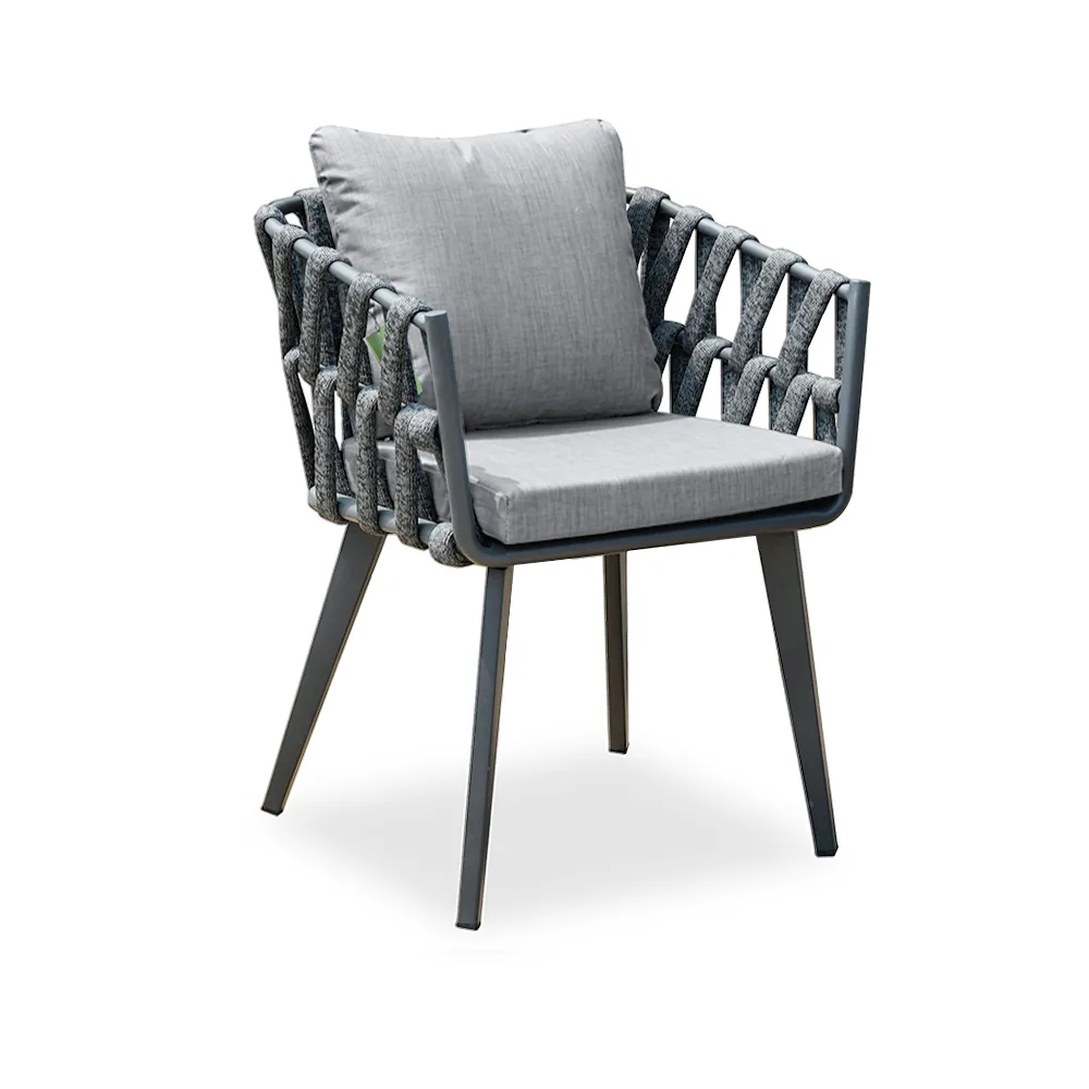 Outdoor Rope Weave & Aluminum Dining Chairs — image 17