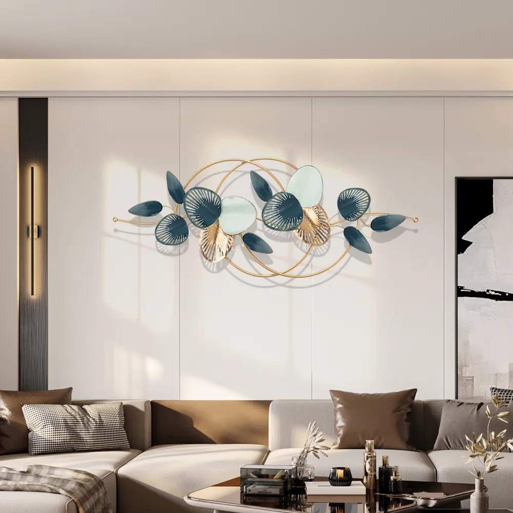 Modern Minimalist 3D Hollow-out Metal Leaves Wall Decor Classic Fashion Wall Decoration — image 2