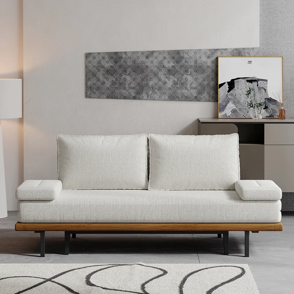 Full Size Daybed Futon Bed Cotton & Linen Convertible Sofa Bed — image 21