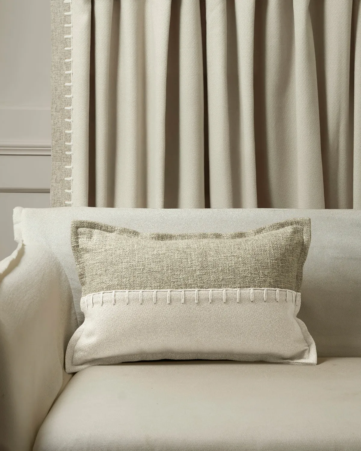 Zane Wool Blend Yarn Stitched Lumbar Pillowcase — image 7