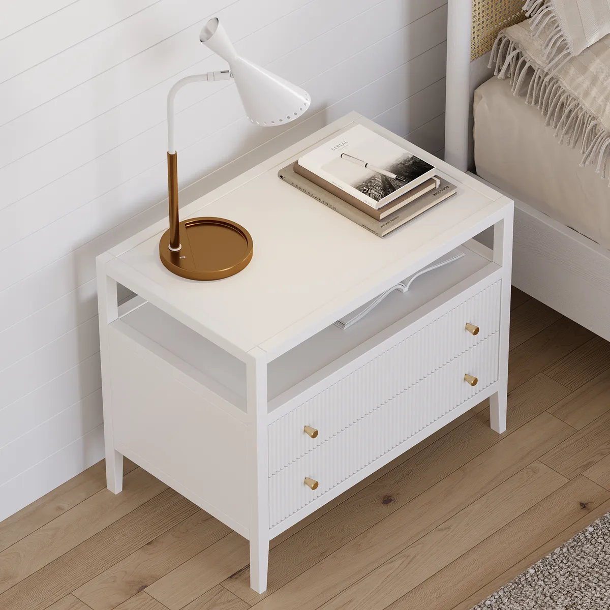 30" Wide Long Modern Smart Nightstand — image 2