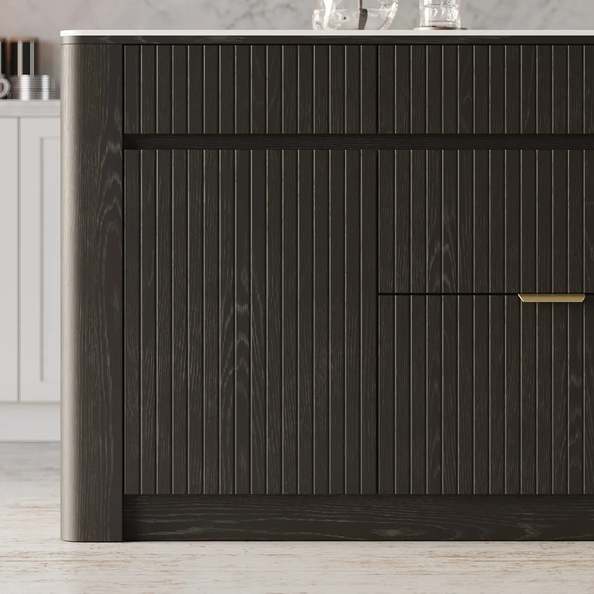 72" Sintered Stone Top Solid Wood Kitchen Island with Storage — image 27