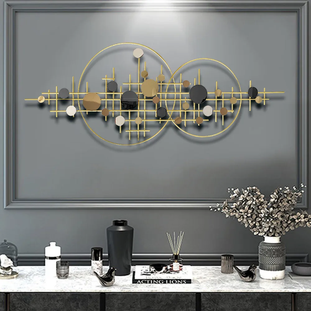 3D Glam Big Gold Round Wall Decor Unique Decorative Metal Home Hanging Art Living Room — image 4