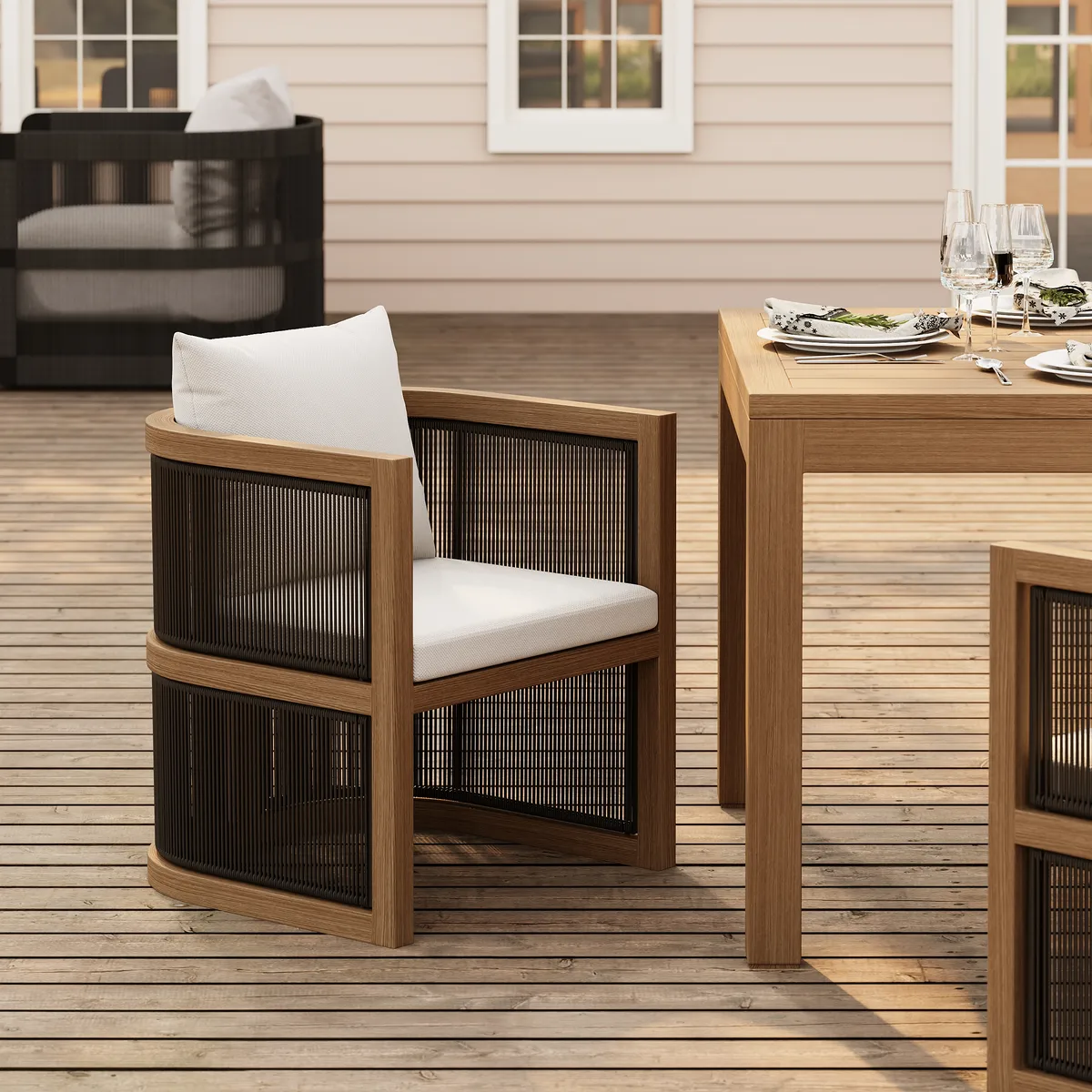 Wevara 7-Piece Outdoor Rope Weave Dining Set with 6 Chairs — image 29