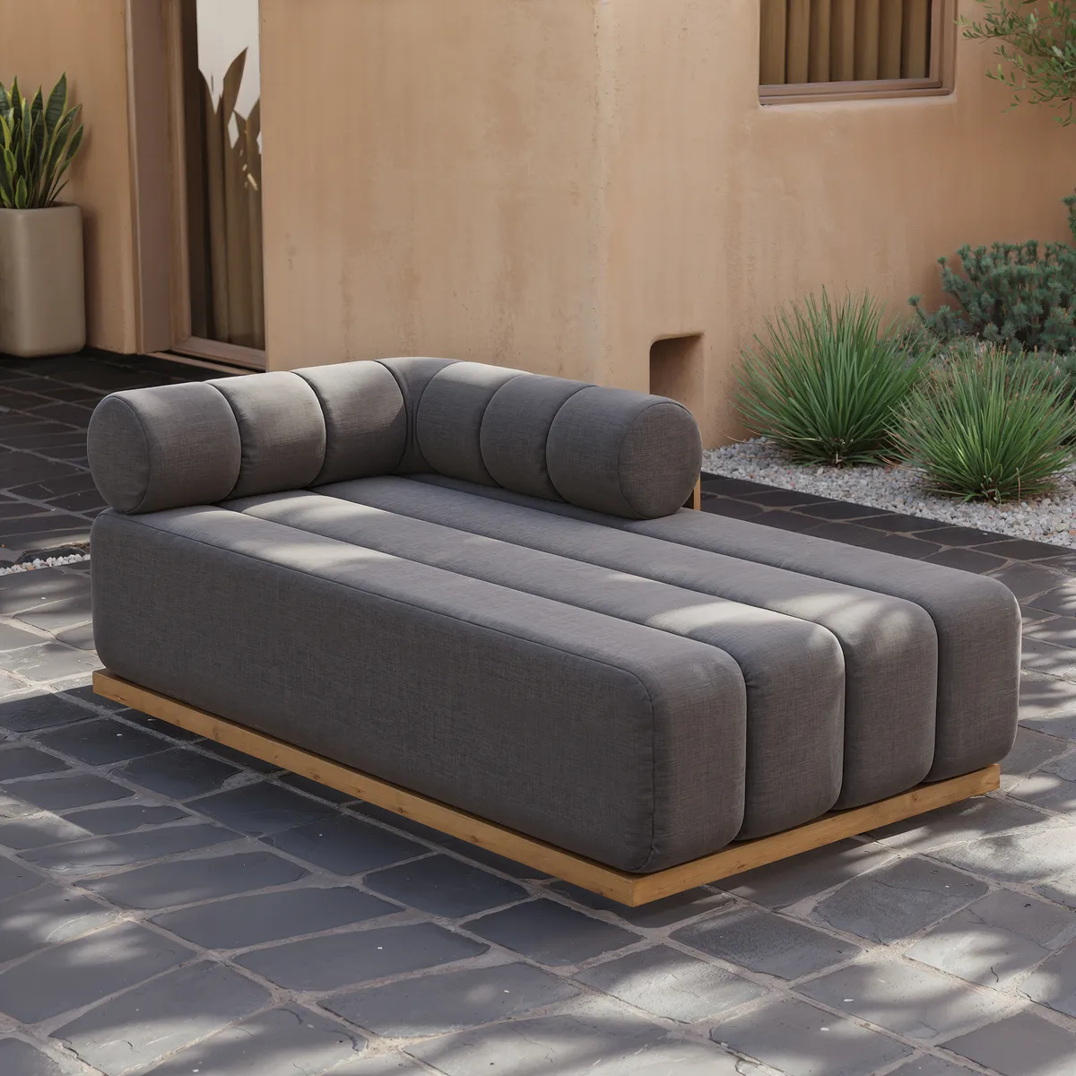 Resaro Outdoor 4-Piece Teak Modular Sectional Set — image 10