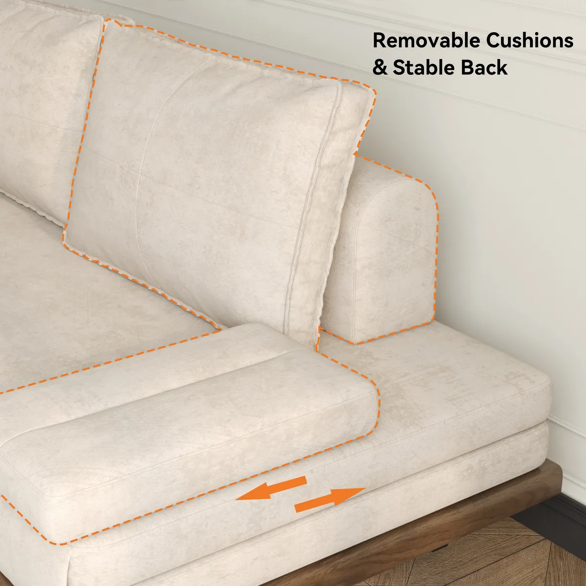 Full Size Daybed Futon Bed Cotton & Linen Convertible Sofa Bed — image 10