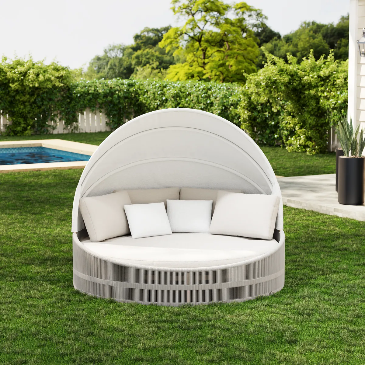Costra Weatherproof Round Patio Daybed with Adjustable Canopy — image 17