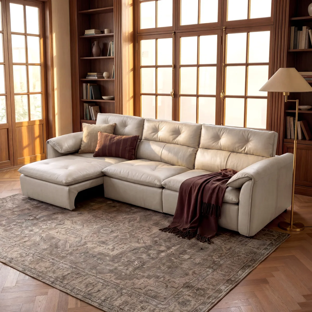87" 2-Seater Genuine Leather Power Convertible Sleeper Sofa — image 12