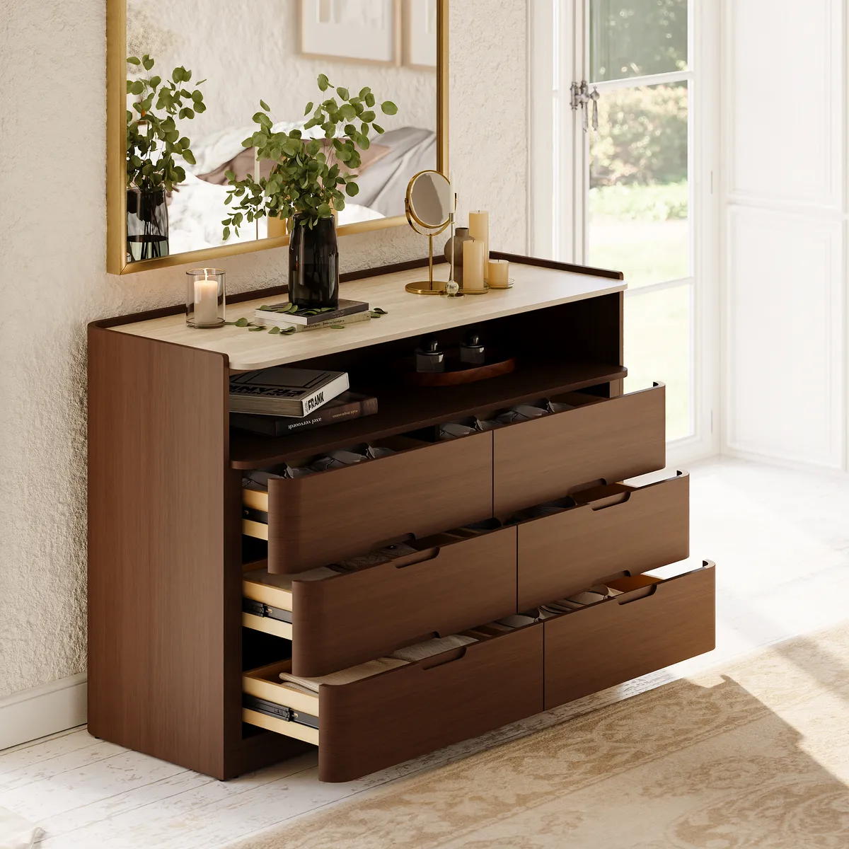 Arvona 47" 6-Drawer Dresser with Sintered Stone Top — image 14