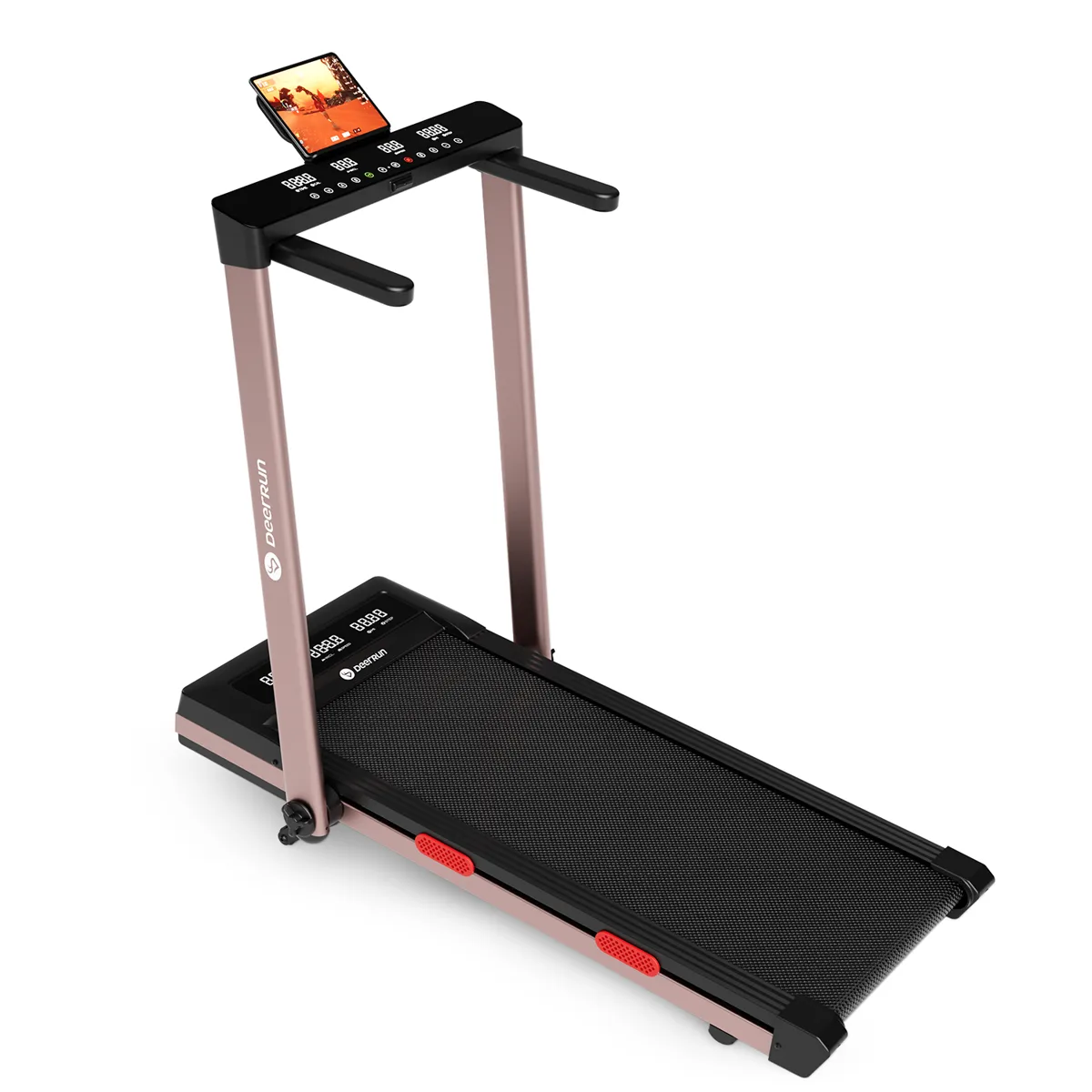 Z10 Pro Muse Type 2 in 1 Foldable Treadmill with Remote Control, 12% Auto Incline, Rose