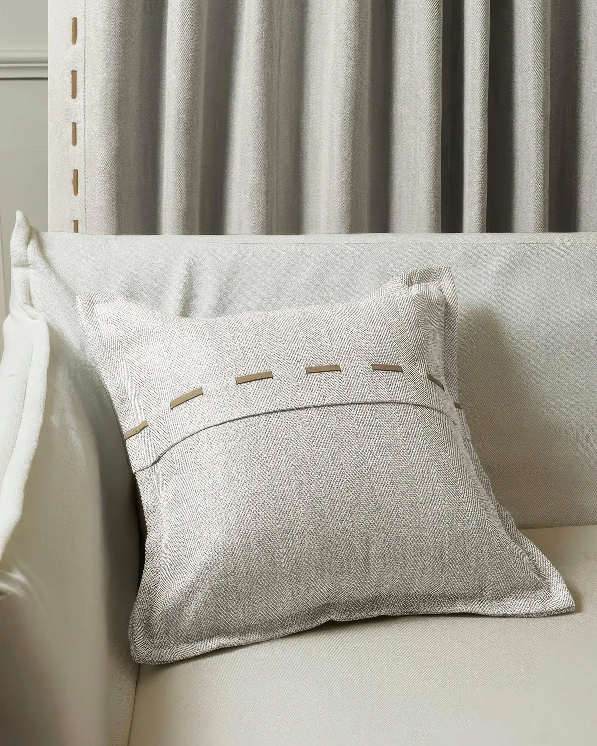 Cleo Textured Faux Leather Laced Throw Pillowcase — image 7