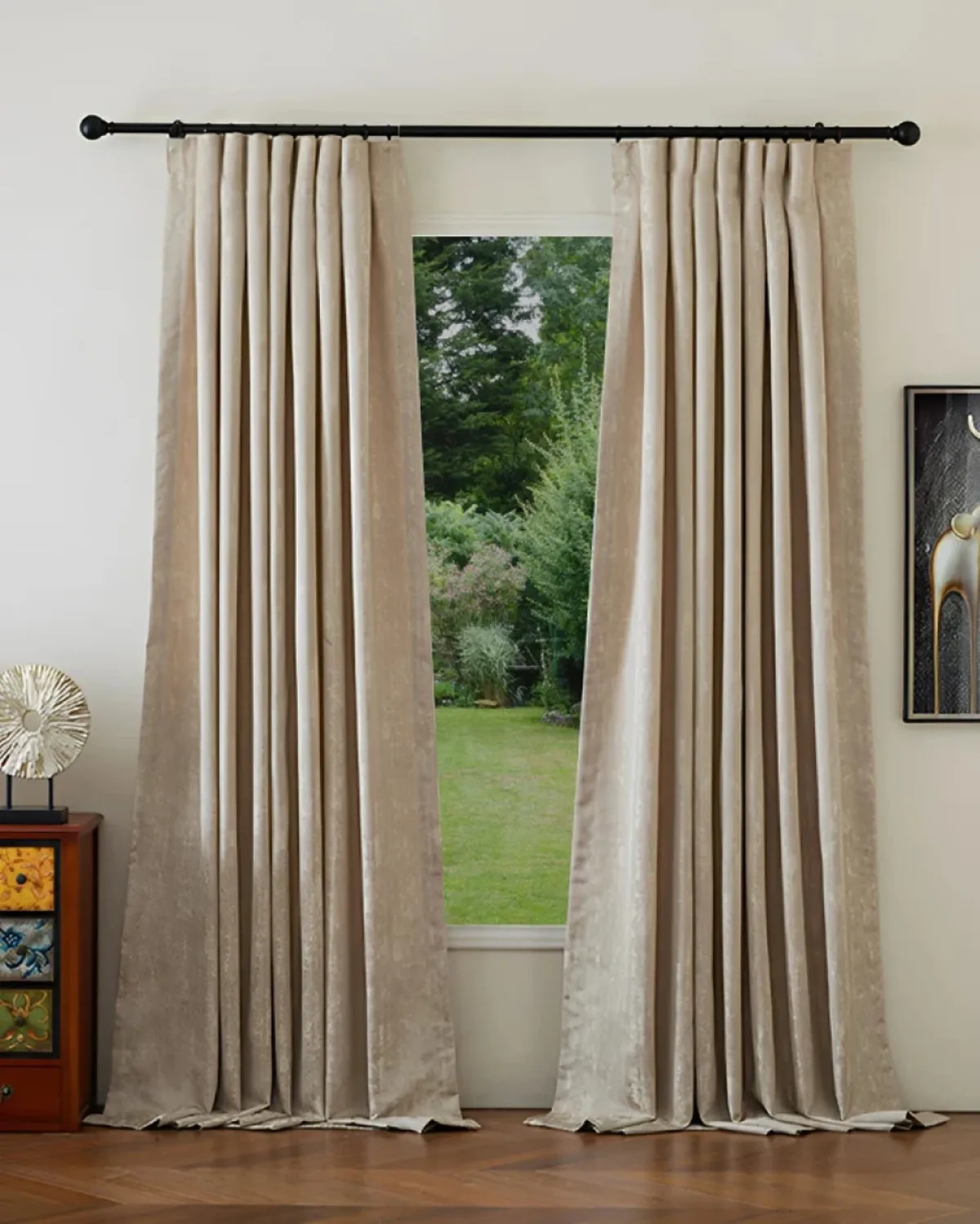 Glimmer 4 Layers Linen Blend Lightweight Soundproof Thermal Blackout Anti-Dust Textured Custom Curtain — image 4