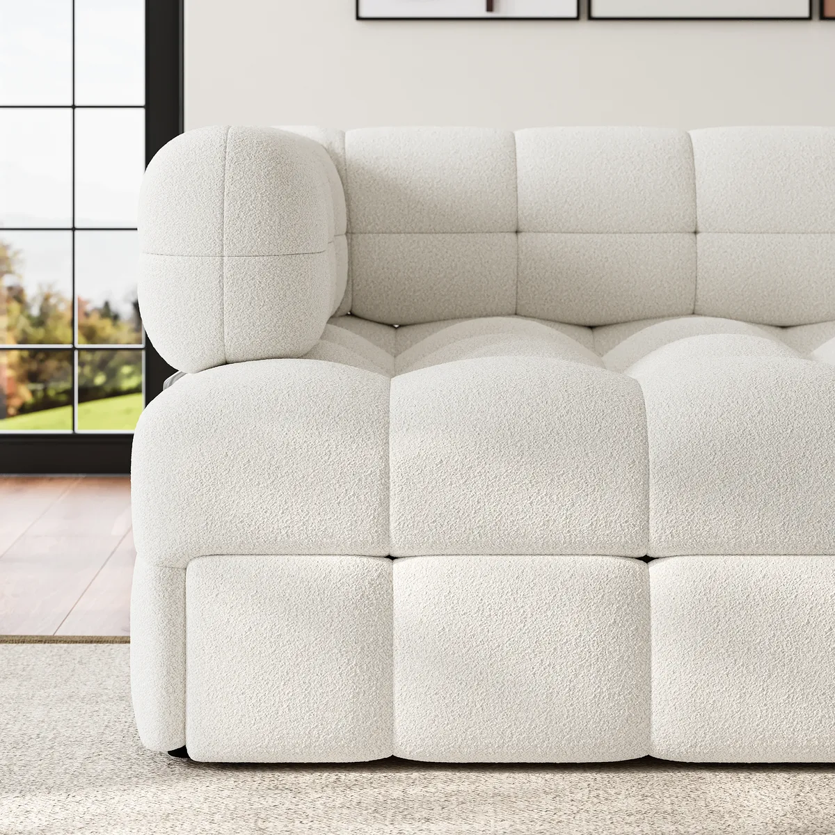 76" Queen Boucle Pull-out Sofa — image 18