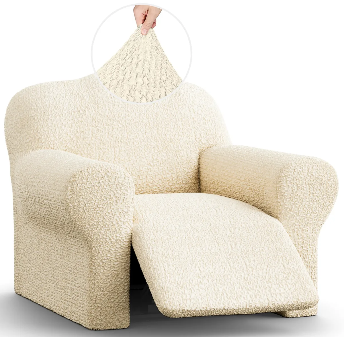 Recliner Chair Slipcover - 1-Piece Furniture Protector - Form Fit, Machine Washable - CottonRich Collection
