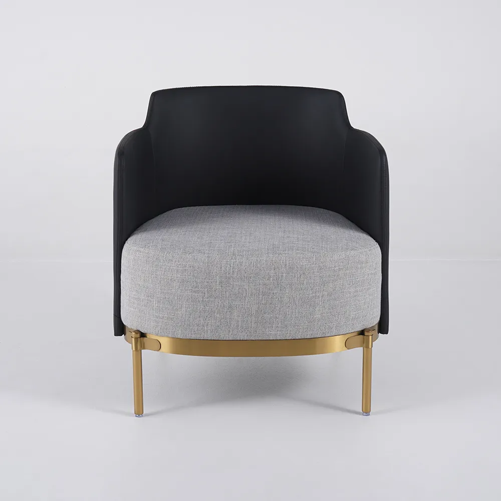 Black & Gray Modern Accent Chair with Linen Upholstery for Living Room — image 6