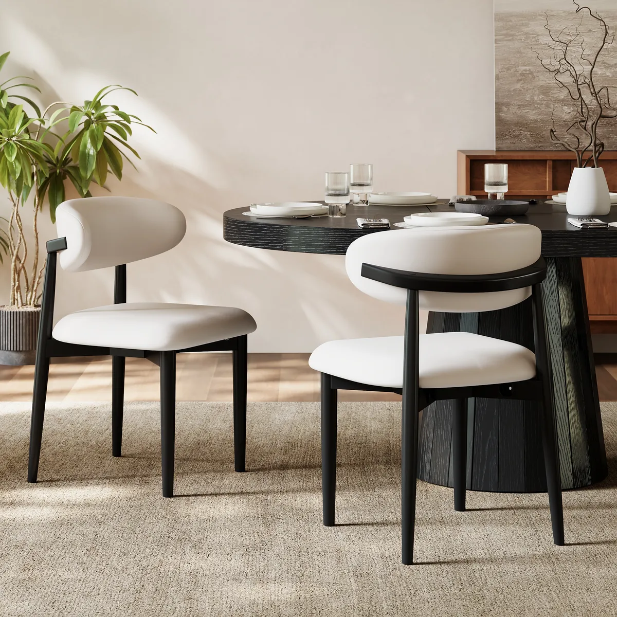 Modern PU Leather Dining Chair with Rubber Wood Legs — image 23