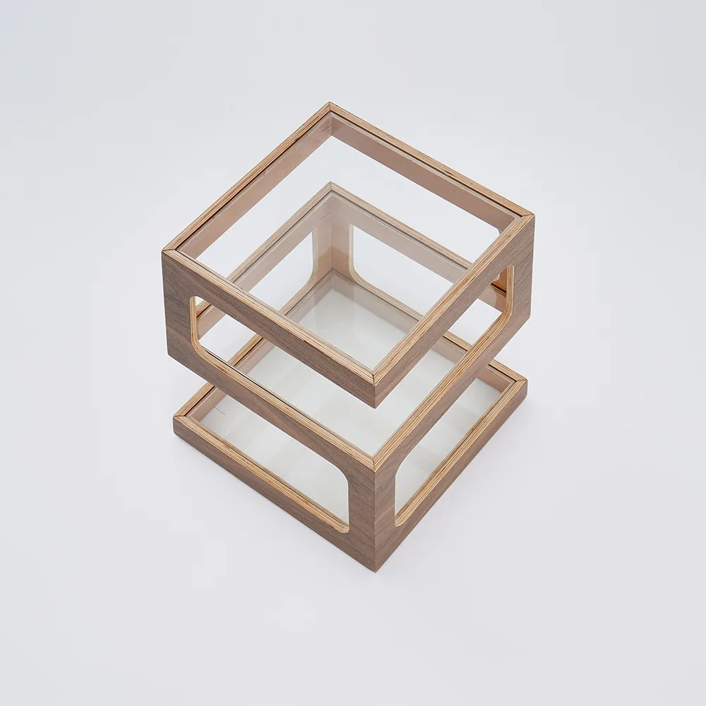 Modern Glass Side Table with 3 Tiers S-shaped End Table — image 9